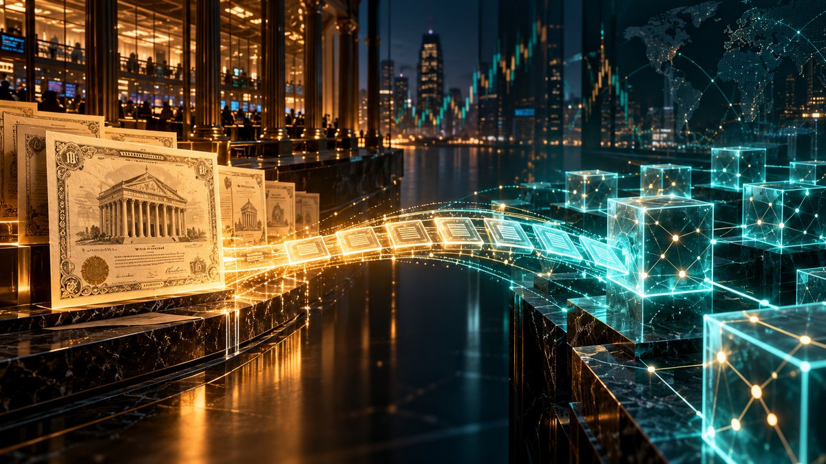 Digital ledger connecting traditional securities to a blockchain network